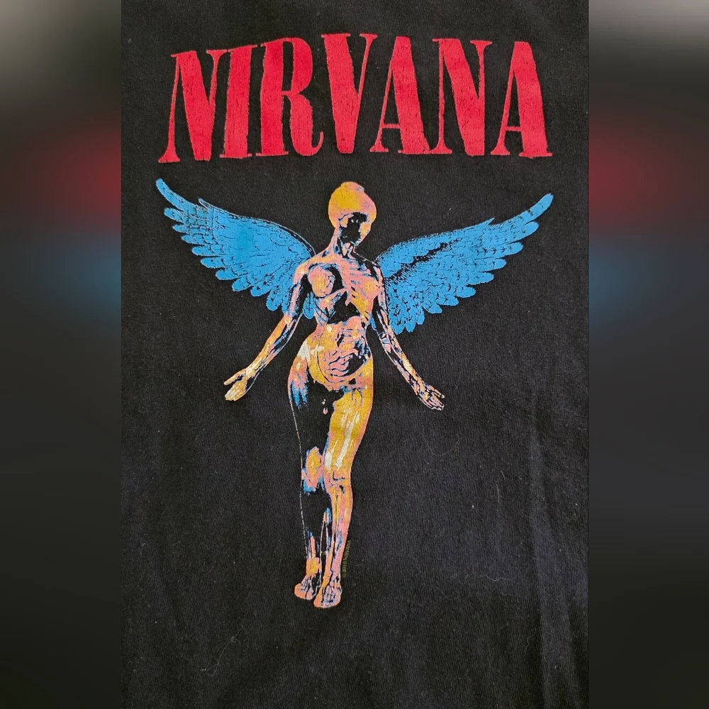Nirvana In Utero Angel Graphic Band Tee Black Medium - Picture 6 of 7